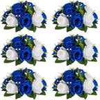 Sziqiqi Fake Flowers for Wedding Centerpiece, Kissing Ball, Navy Blue, 6Pcs by SZIQIQI