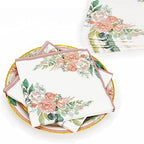 Boosolo Floral Party Supplies - Paper Plates and Napkins Sets for 50 Guests - Include Floral Party Disposable Paper Dinner Plates, Napkins for Baby or Bridal Shower, Birthday, Wedding - Image 6