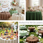 12 Pack Woodland Round Plastic Tablecloth, 84" Disposable Table Cover - Image 6