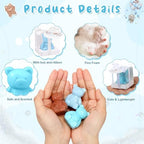 Geosar 36 Pack Bear Soap Shower Favors Thank You Tag Box,Dark Brown Blue - Image 3