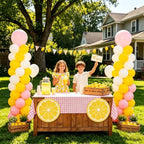 2‑Set Macaron Pink Lemon Yellow White Balloon Column Kit for Birthday - Image 3
