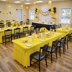 4 Pack Yellow Spandex Tablecloths for 6 Foot Rectangle Tables, Wrinkle Free Lemon Fitted Tablecover 6ft Stretchy Table Clothes Desk Skirt for Weddings Birthday Party Banquet Baby Shower - Image 5