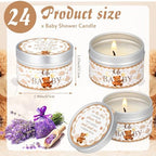 MTLEE Bear 24 Pcs Baby Shower Party Favors Candles Lavender Scented Baby Shower Favors for Guests Rustic Tealights Candles Gender Reveal Return Gifts(Brown, 1.2 oz) - Image 2