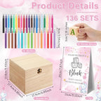 Marsui 136 Pcs Baby Shower Blocks to Decorate Game Kit, Pink Elephant - Image 2
