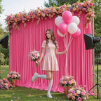 20x10ft Hot Pink Backdrop Curtains for Wedding Parties Wrinkle Free Fuchsia Curtains Photo Backdrop Drapes for Photography Birthday Baby Shower Soft Fabric Party Backgournd for Photoshoot - Image 5