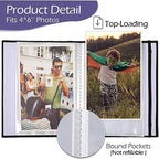 Tinlade 10 Pieces Small Photo Album 4 x 6 Inch Picture Album 26 Clear Pages Hold 52 Pictures Linen Cover Photo Book with Front Window(Black, Gray, Blue) - Image 3