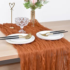 Terracotta Cheesecloth Table Runner Fall Wedding Birthday Home Decor 6 Pack - Image 4