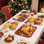 4 Pieces Christmas Serving Trays Melamine Platters - Image 5