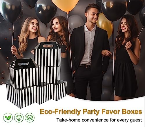 Happyhiram 40 Pack Black Striped Large Gable Boxes, 9x6x6 Inch - Image 4