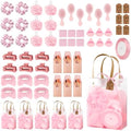 OINETRK 109pcs Baby Shower Prizes for Winners Gifts Baby Shower Favors including Headband Hair Brush Compact Mirror Bath Sponges Powder Puff Hair Tie Claw Makeup Brushes Gift Bag Bridal Shower(Pink) by Unknown