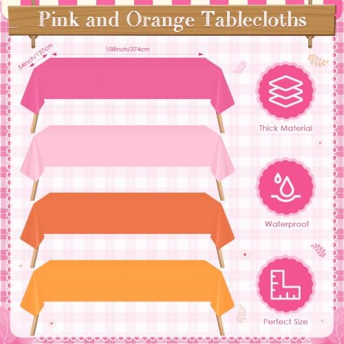 Mimorou 354 Pcs Pink and Orange Party Supplies Sunset Tableware set - Image 5