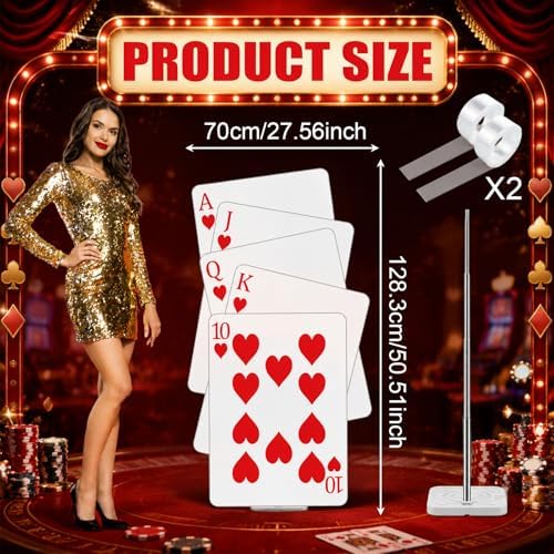 Funrous 4 ft Cardboard Stand-up Party Decor, Playing Cards, 1 Pcs - Image 2