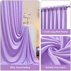 gogoparti 15ft x 10ft Light Purple Pink and White Backdrop Curtains, Wrinkle Free Backdrop Drapes for Wedding Birthday Party Background, 6 Panel 2.5x10ft - Image 3