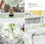24 Pack Sage Green Satin Table Runners, 12 x 108 Inch Long Table Runners for Rectangle Round Tables,Smooth Satin Table Runner for Wedding,Birthday Party Banquets Graduation Engagements Decoration - Image 5