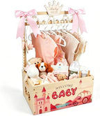 Wooden Baby Shower Crate Closet, Baby Shower Gift Basket for Newborn Gifts by LKEUYUI