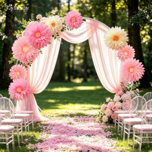 Large Tissue Paper Flower for Baby Shower Party Wall Decor(Pink) - Image 3