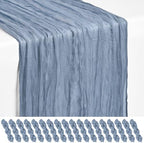 18 Pack Dusty Blue Cheesecloth Table Runner 17x108 Inches Boho Home Decor by Showgeous