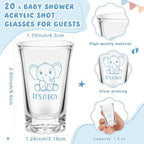 Vesici 20 Set Elephant Boy Baby Shower Favors for Guests Acrylic Shot Glasses Gold Bottle Opener Keychains Thank You Tags and Bags for Baby Shower Party Gender Reveal Party Guests Return Gift - Image 2