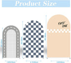 Set of 3 Racing Car Arch Backdrop Cover Track Checkered Spandex Stretchy Arch Cover for Boys Birthday Wedding Baby Shower Party Decoration (4ft,5ft,6ft,Fast ONE) - Image 3