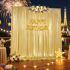 20x10ft Gold Backdrop Curtains Wedding Party Glitter Sequin Curtain Backdrop Fabric Shimmer Drapes Backdrop Bridal Baby Shower Birthday Christmas Photoshoot Background Photography 5x10FT，4 Panels - Image 2