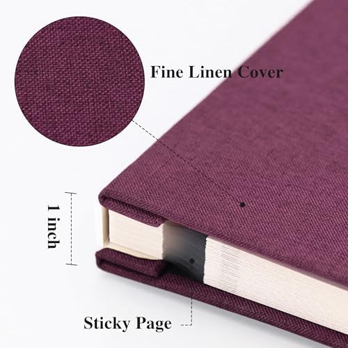 Vienrose Large Photo Album Self Adhesive for 4x6 8x10 10x12 Pictures Linen Scrapbook Album DIY 40 Blank Pages with A Metallic Pen - Image 3