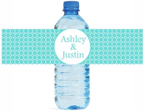 100 Retro Bubbles Wedding Anniversary Engagement Party Water Bottle Labels Bridal Shower Birthday by DesignThatSign