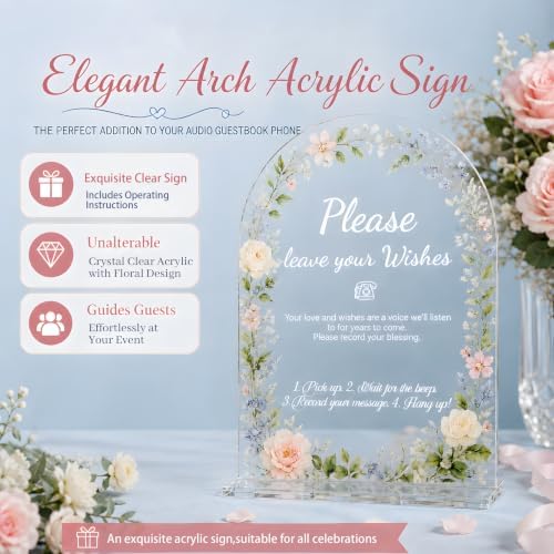 Audio Guest Book Wedding Phone and Audio Guest Book Sign (Pink) - Image 2
