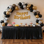 6 Pack Black Satin Table Clothes for 6 Foot Rectangle Tables - 6FT Wrinkle Resistant Glitter Rectangle Tablecloths, Party Table Covers for Wedding Banquet, Baby Shower, Birthday, Holiday Dinner - Image 3