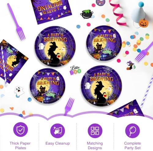 Halloween Baby Shower Decorations, 286Pcs a Baby is Brewing Baby Shower Kit - Image 6