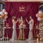 50x10FT Backdrop Curtains with Rod Pockets - Wrinkle Free Photo Stage Backdrop 10 Panels Curtains Drapes for Photography Wedding Party Baby Shower Decorations (Burgundy) - Image 3