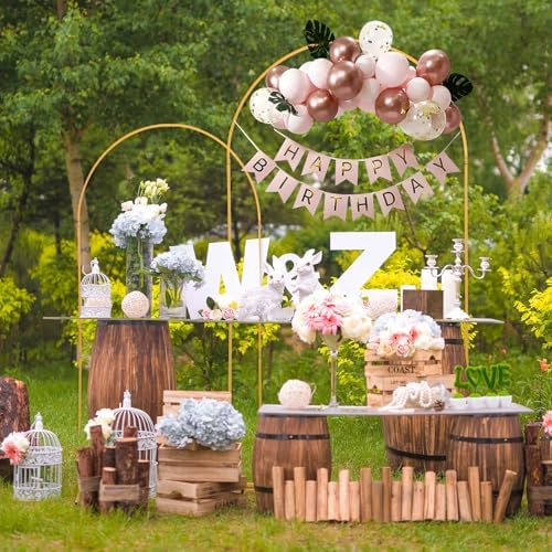 SuuWoee Wedding Arch Backdrop Stand Set of 2 With Pink Cover (7.2FT+6FT) - Image 2
