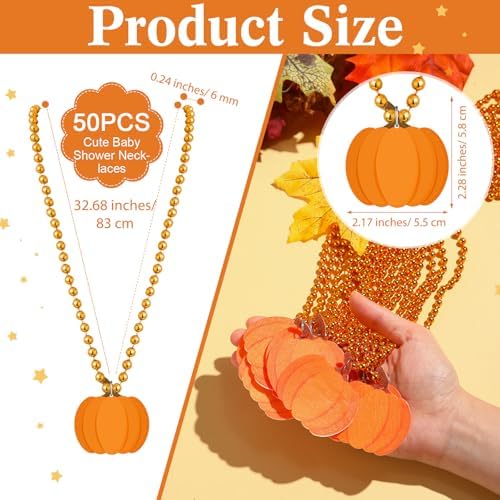 51 Pumpkin Baby Shower Games Including Pumpkin Baby Game Sign and Necklace - Image 3