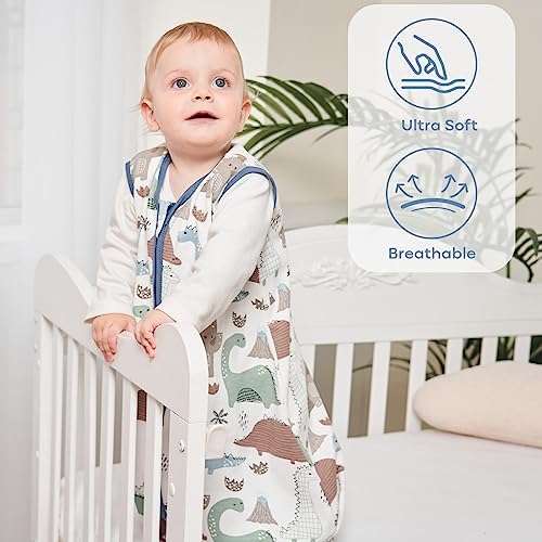 Yoofoss Baby Sleep Sack 12-18 Month 0.5TOG 100% Organic Cotton 2-Way Zipper - Image 3