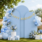 Baby Blue Arch Cover 7.2ft 6.6ft 6ft Spandex Arch Backdrop Cover Set of 3 Blue Arch Covers Stretchy Backdrop Bridal Baby Shower Boy Birthday Party Wedding Balloon Arch Backdrop Stand Cover - Image 3