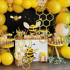 Silipull 2 Pcs 22 x 12 Inch Large Wood Honeycomb Decoration Honeycomb Wall Decor Wood Hexagon Decor Bee Wall Hanging Decoration for Living Room Garden Bedroom Office Home Party (Gold Color) - Image 4