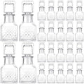 Chuangdi 24 Pcs Mini Glass Wine Bottles 1.7oz Tequila Bottle, Square Style by Chuangdi