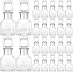 Chuangdi 24 Pcs Mini Glass Wine Bottles 1.7oz Tequila Bottle, Square Style by Chuangdi