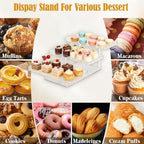 Primst 3 Pack Acrylic Dessert Table Display Set – Rectangular Display Stands for Sandwiches, Cookies & Finger Food, Tiered Trays for Weddings, Baby Shower, Tea Party - Image 6