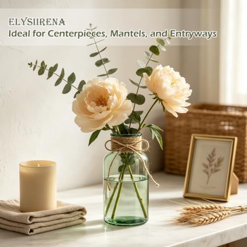 Glass Flower Vase,12 PCS Farmhouse Mason Jar for Centerpiece - Image 5