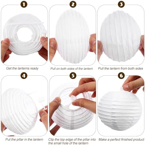 Treela 90Pack White Chinese Paper Lantern for Wedding Party Decor, 4 Inch - Image 2