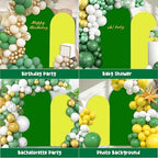 2PCS Arch Backdrop Covers Yellow & Green (7.2ft+6ft), 2 Sided Spandex Fitted Arch Stand Cover Background for Wedding Baby Shower Birthday Bridal Shower Party Decorations(Only Covers) - Image 2