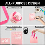 EUSOAR Tiny Pink Gifts Wrap Bags, 50 Pack 4x2.75x4.5 inches Shopping Bags with Handles Bulk, Merchandise Retail Wrapping Bags for Wedding, Craft Grocery, Boutique, Party Favor, Business - Image 3