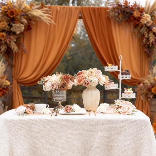 2Boxs Artificial Flowers Combo Box Set, 30pcs Mix Flowers Dahlia Silk Champagne Roses & Peony with Stems for DIY Wedding Bouquets, Baby Shower, Party Centerpieces & Home Decor, Floral Arrangement - Image 3