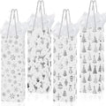 Harloon 32 Pack Wine Bottle Gift Bags with Handles 4 Designs,White, Silver by Muasung