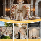 Gallety Warm Ivory Backdrop Curtain for Wedding, Photo Backdrop Curtain for Bridal Shower Decorations - 10 x 10FT Ivory Backdrop Fabric with Rod Pockets for Celebration,Birthday Party,Graduations - Image 4