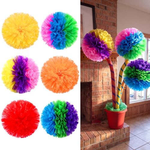 Tinlade 6 Pcs 14 Inch Classroom Party Decoration Pom Pom Supplies,Gradient by Tinlade