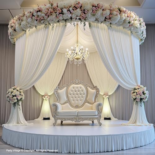 30ft×15ft White Backdrop Curtain for Wedding Parties - Image 4