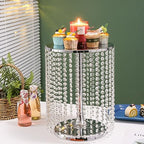 Wedding Cake Stand for Dessert Table 12 Inch Silver Crystal Pendants Metal Cake Stand Serves as A Round Dessert Cupcake Display Plate 16 Inch Tall (Silver) - Image 3