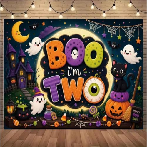 Cartoon Halloween, My Second Birthday Background 10x8 FT - Image 3