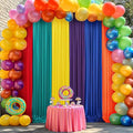 15×10 FT Rainbow Backdrop Curtains for Themed Parties, 6 Panels 2.5×10ft Wrinkle Free Soft Polyester Pastel Color Photo Backdrop Drapes for Birthday Party Wedding Baby Shower Photo Background by ENJOYYOURPARTY